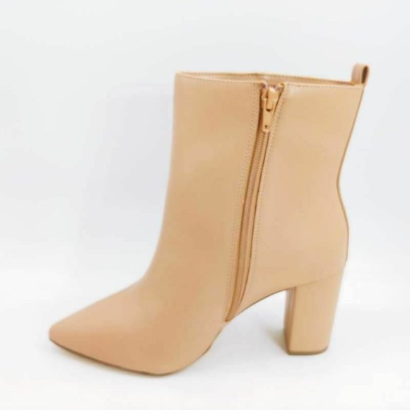 Justfab Womens Olyvia Ankle Booties Beige 7‎ New - Picture 2 of 12